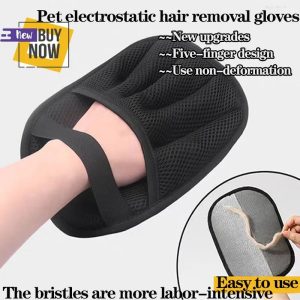 Reusable Pet Hair Removal Gloves Double Sided Pet Grooming Gloves Dog Cat Fur Remover for Carpet Furniture Hair Cleaning Tool